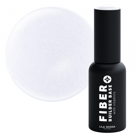 Oja semipermanenta - Fiber Builder Base cu Vitamine, Lila Rossa, 7 g, Silver Dust