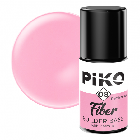 UNGHII - Fiber builder base cu Vitamine, Piko, 7 ml, Rambler Rose