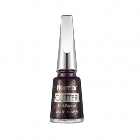 Manichiura clasica - Flormar Oja Glitter 44 Purple Glare