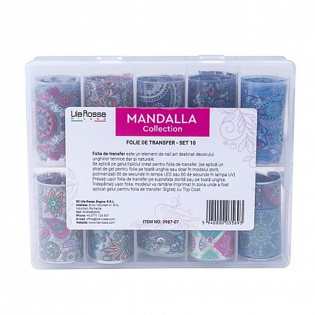 Folie de transfer pentru unghii Lila Rossa Mandalla Collection set 10 buc [2]
