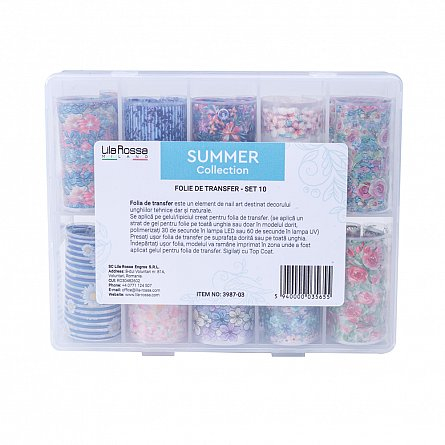 Folie de transfer pentru unghii Lila Rossa Summer Collection set 10 buc [2]