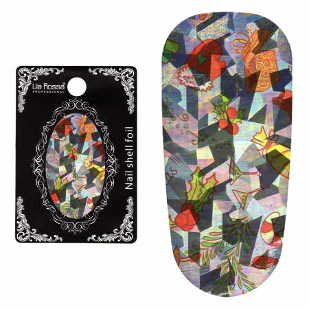 Folie decor unghii, Lila Rossa, cu adeziv, holografica, 127 [3]