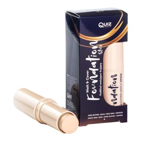 Fara Categorie - Fond de ten stick Matt & Cover Porcelain, Quiz Cosmetics nr 01, 7.5g