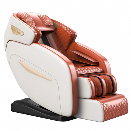 Fotoliu de masaj Hua, Lila Care, cu incalzire, functie bluetooth audio, zero gravity, piele ecologica, alb/rosu [4]