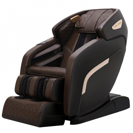 Fotoliu de masaj Hua, Lila Care, cu incalzire, functie bluetooth audio, zero gravity, piele ecologica, Negru Maro [2]