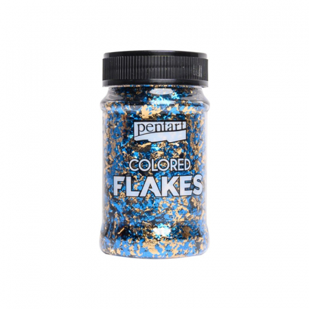 UNGHII - Fulgi de folie colorata - albastru auriu