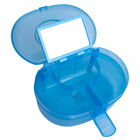 Geanta din plastic pentru cosmetice, Lila Rossa, cu oglinda, albastra [1]