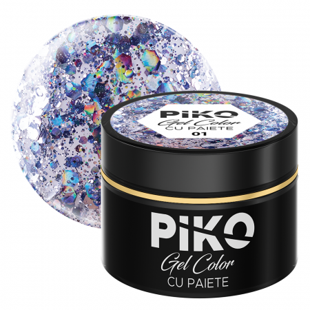 Gel color cu paiete Piko, 5g, 01 [0]