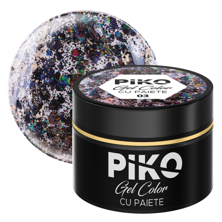UNGHII - Gel color cu paiete Piko, 5g, 03