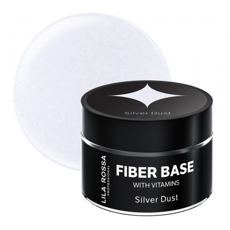 UNGHII - Gel de constructie Lila Rossa Fiber Builder Base cu Vitamine Silver Dust 15 g