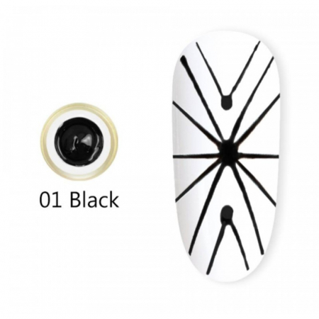 UNGHII - Gel Spider Canni 01 Black 8 ml