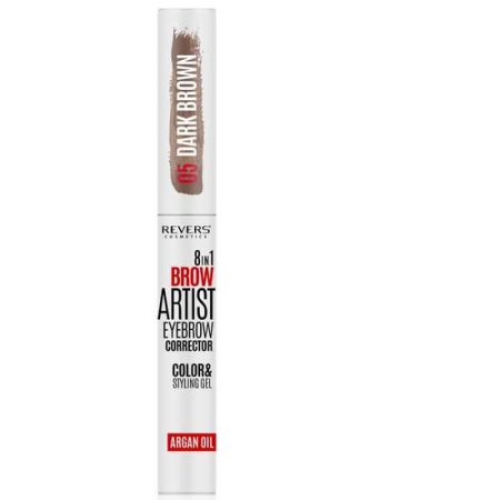MACHIAJ - Gel styling corector sprancene 8 in 1 Brow Artist Revers 05, maro inchis, 7 ml