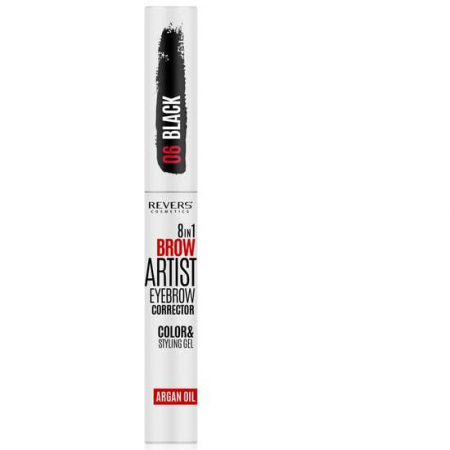 MACHIAJ - Gel styling corector sprancene 8 in 1 Brow Artist Revers 06, negru, 7 ml