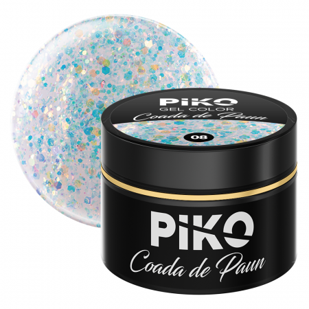 UNGHII - Gel UV color Piko, Coada de paun, 5g, model 08