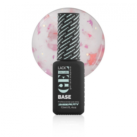 Oja semipermanenta - GELlack Milky Rubber Base with Flakes Nr. 02 - 13 ml