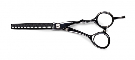 SALOANE - Kiepe Monster Cut Foarfeca de filat profesionala cu 30 de dinti neagra 6 inch