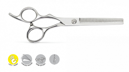SALOANE - Kiepe Professional Foarfeca profesionala de filat semi-offset pentru stangaci 6 inci 30 dinti Monster Cut Left