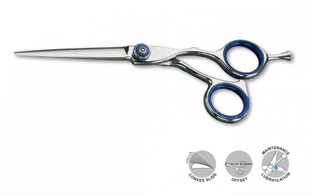 SALOANE - Kiepe Professional Foarfeca profesionala de tuns offset 5.5 inci Blue Fire