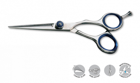 SALOANE - Kiepe Professional Foarfeca profesionala de tuns semi-offset 5.5 inci Blue Fire