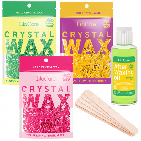 Kit epilare ceara granule cu aparat de epilat cu ceara, ulei dupa epilat, spatule ceara, incalzitor ceara Lila Care [2]