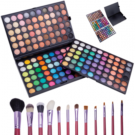 MACHIAJ - Kit makeup trusa 180-2 si pensule set 12