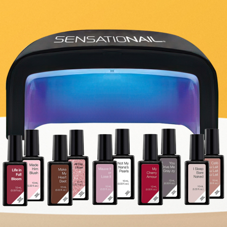 Kit oja semipermanenta 10 buc + lampa led/uv unghii + set nail art Sensationail [2]