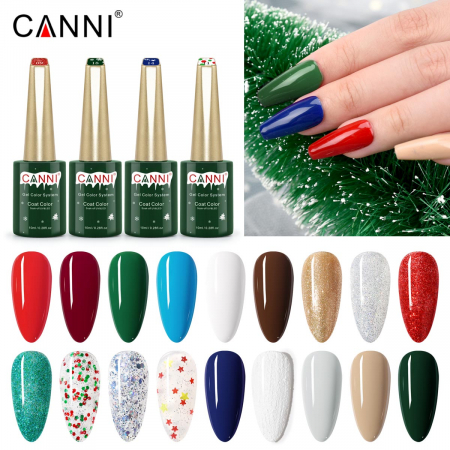 Kit oja semipermanenta Canni, colectie de Craciun, 17 culori, 1 gypsum gel, Catalog culori [14]