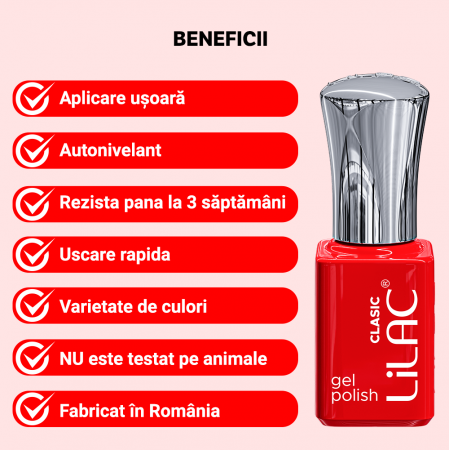 Kit oja semipermanenta Lilac, Red colors, 12 oje: 10 culori, base coat si top coat [3]