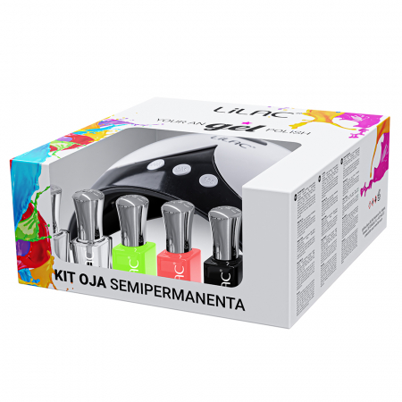Kit oja semipermanenta Lilac Start Neon Colors, 6 oje, lampa 36 W si pila unghii [5]