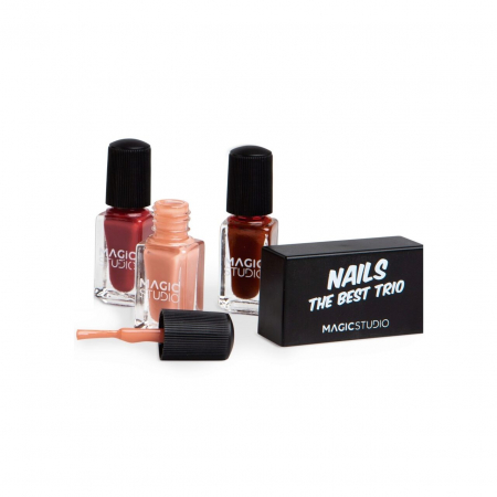 Kit Shaky Trio, cu 3 lacuri de unghii asortate, nuante de maro, Magic Studio [1]