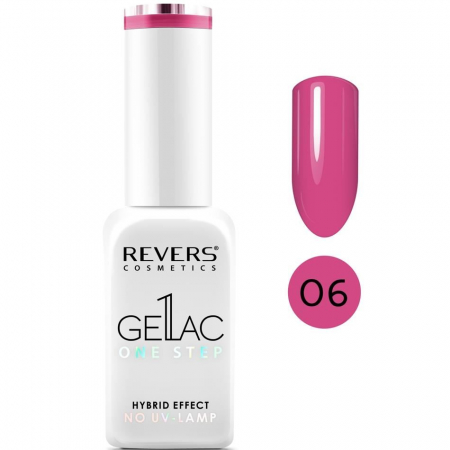 Lac de unghii Gellac 1 Step, Hybrid Effect, Non UV, Revers, 06 Roz intens, 10 ml [1]