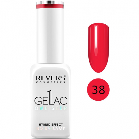 Lac de unghii Gellac 1 Step, Hybrid Effect, Non UV, Revers, 38 Rosu, 10 ml [1]