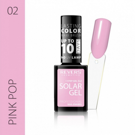 Oja clasica - Lac de unghii Solar Gel, Revers, 12 ml, roz, nr 02, pink pop