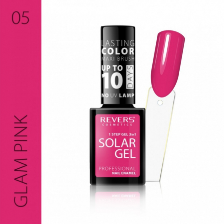 Oja clasica - Lac de unghii Solar Gel 3 in 1 Revers 05 Glam Pink 12 ml