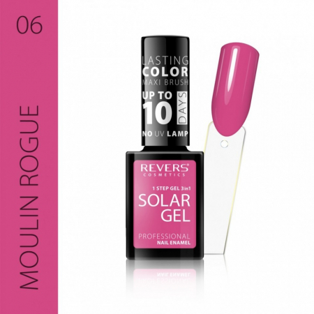 Oja clasica - Lac de unghii Solar Gel 3 in 1 Revers 06 Moulin Rouge 12 ml