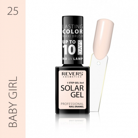 Oja clasica - Lac de unghii Solar Gel, Revers, 12 ml, nude, nr 25, baby girl