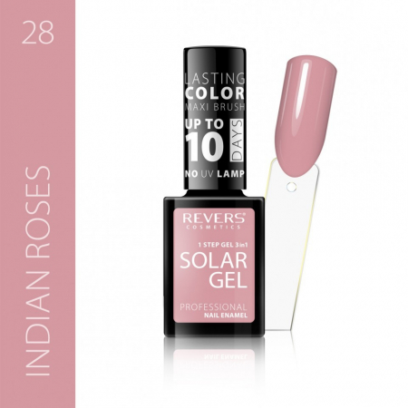 Oja clasica - Lac de unghii Solar Gel 3 in 1 Revers 28 Indian Roses 12 ml