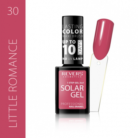 Oja clasica - Lac de unghii Solar Gel, Revers, 12 ml, roz, nr 30, little romance