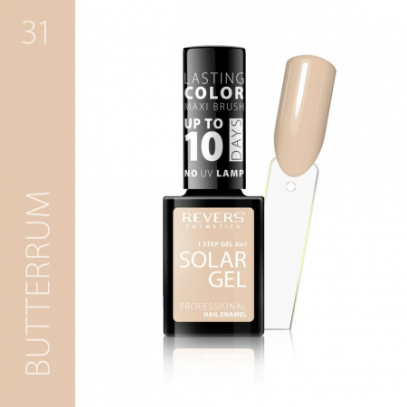 Import - Lac de unghii Solar Gel, Revers, 12 ml, nude, nr 31, butterrum