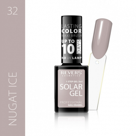 Oja clasica - Lac de unghii Solar Gel, Revers, 12 ml, nude, nr 32, nugat ice