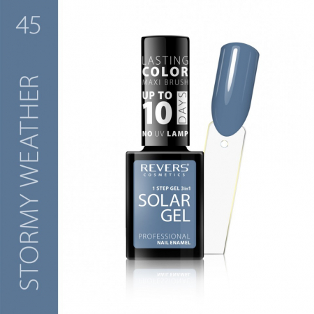 Oja clasica - Lac de unghii Solar Gel, Revers, 12 ml, gri, nr 45, stormy weather