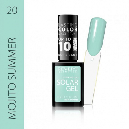 UNGHII - Lac de unghii solar gel, Revers, 12 ml, albastru, nr 20, mojito summer