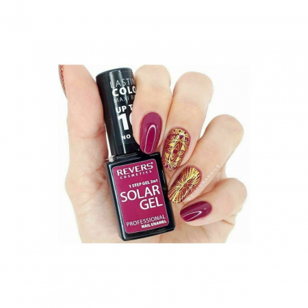 Lac de unghii Solar Gel, Revers, 12 ml, rosu inchis, nr 42, cherry lady [1]