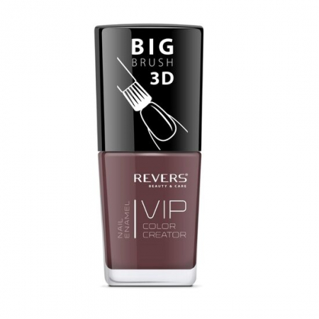 UNGHII - Lac de unghii Vip, 3D, Revers, maro inchis, 12 ml, Nr 014 - Lucios