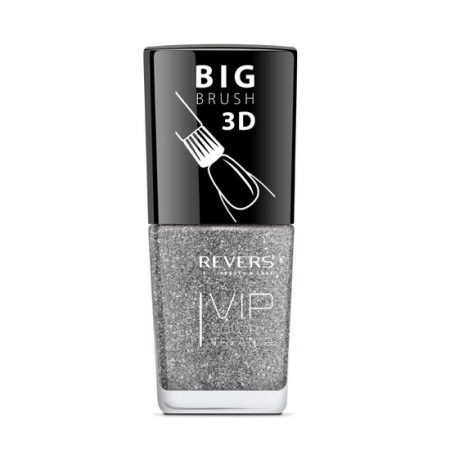 Import - Lac de unghii Vip, 3D, Revers, nuante texturate, 12 ml, Nr 095, gri argintiu