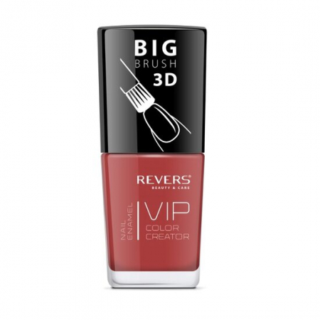 UNGHII - Lac de unghii Vip, 3D, Revers, rosu caramiziu, 12 ml, Nr 035 - Lucios