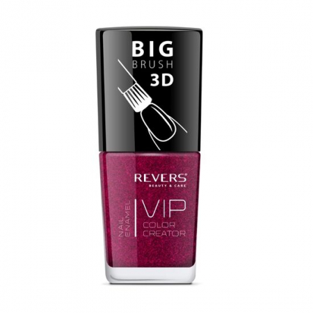 UNGHII - Lac de unghii Vip, 3D, Revers, rosu, 12 ml, Nr 046 - sidefat