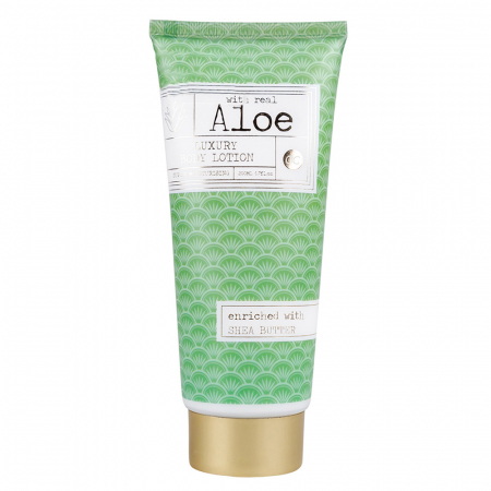 CADOURI - lotiune de corp, Bodylotion PREMIUM COLLECTION - ALOE VERA with Aloe Vera and Shea Butter (SLES and paraben free), 200ml in tube, fragrance: Aloe, col. green/white, PU 6/24, set cadou craciun