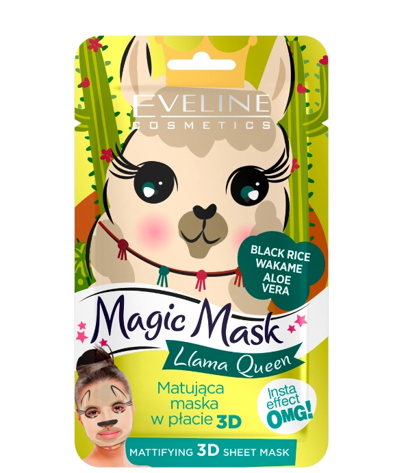 FATA, CORP - Masca de fata EVELINE COSMETICS Magic Mask Llama Queen 3D