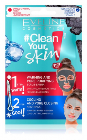Masca de fata pentru curatare profunda Eveline Clean Your Skin 2 x 5 ml